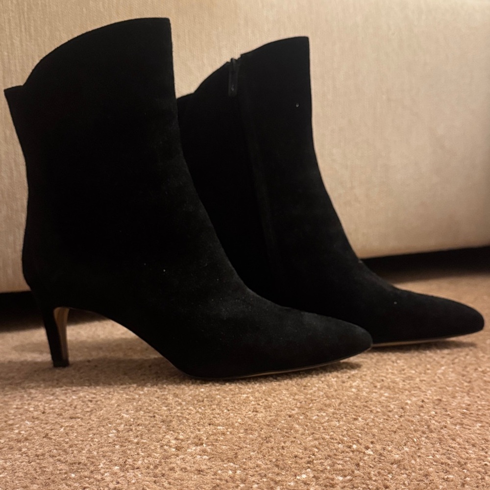 Veronica Beard Suede Black Ankle Boots